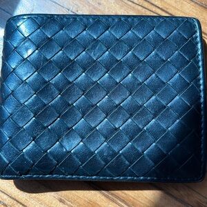 Authentic Black Bottega Veneta Bi-Fold Wallet